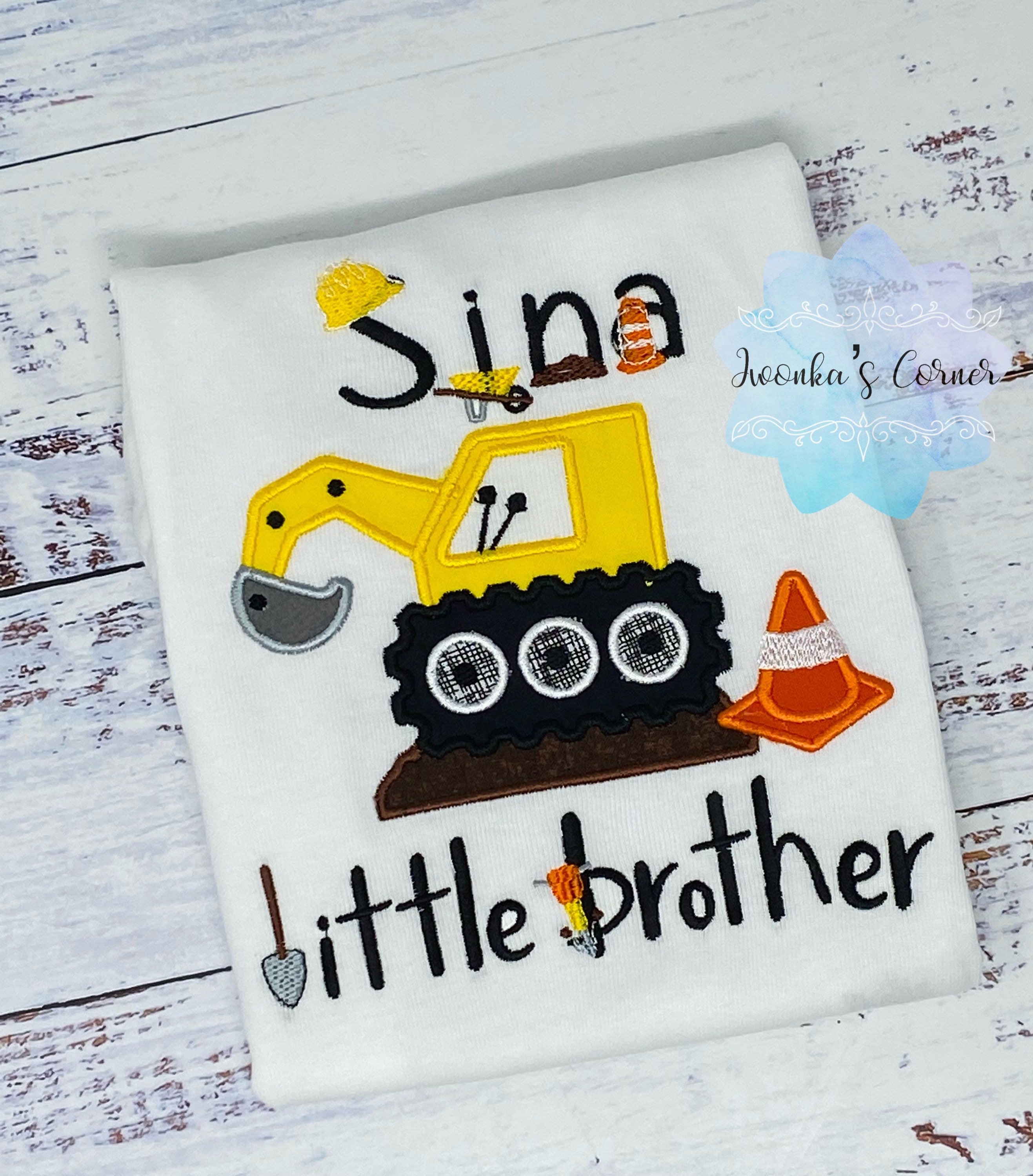 Sibling matching construction shirt for boy or girl
