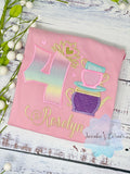 Princess tea party outfit for a girl, Tea cups