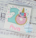 Girl 2nd Birthday Unicorn Donut Shirt With Name, 3rd 5th, 6th birthday Donut Shirt, Donut with sprinkles, Donut Party, Sweet party