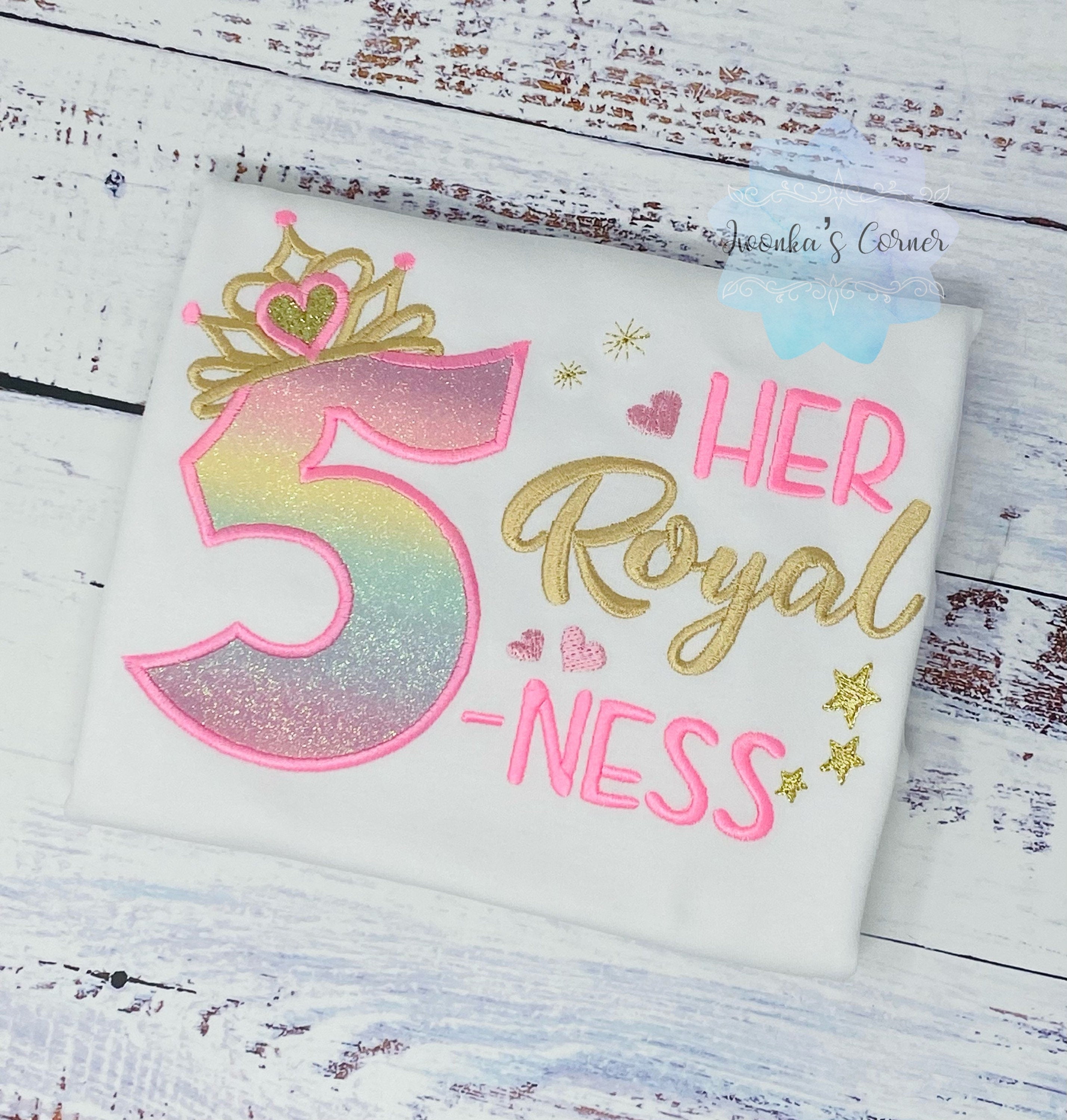 6th Birthday Shirt for Girl, Princess Birthday Shirt, Number with Crown, Her Royal 6-ness, Girls 6th Birthday Shirt, Princess Birthday Party