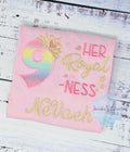 9th Birthday Shirt for Girl, Princess Birthday Shirt, Number with Crown, Her Royal 5-ness, Girls 6th Birthday Shirt, Princess Birthday Party