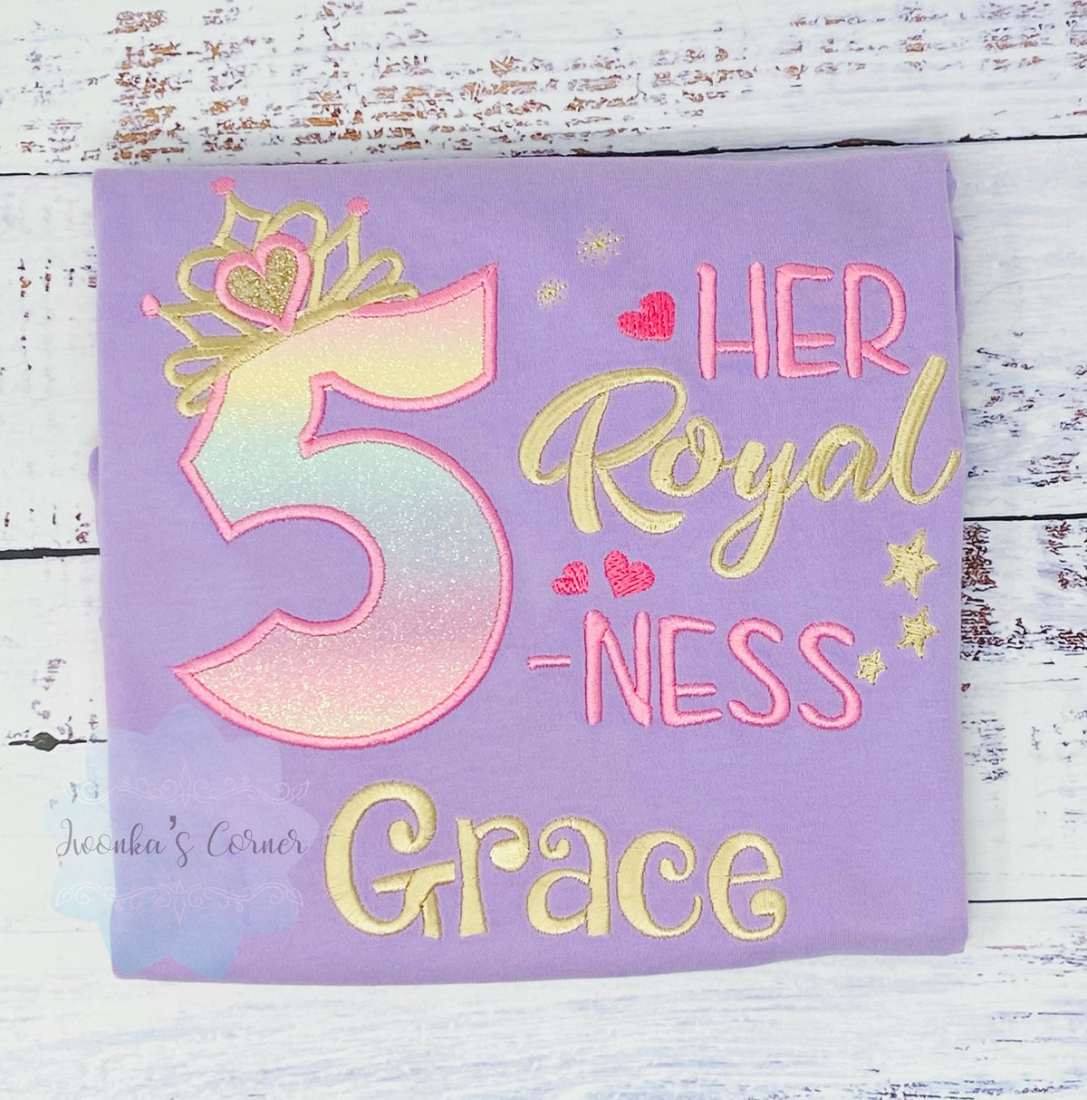 5th Birthday Shirt for Girl, Princess Birthday Shirt, Number with Crown, Her Royal 5-ness, Girls Birthday Shirt, Princess Birthday Party