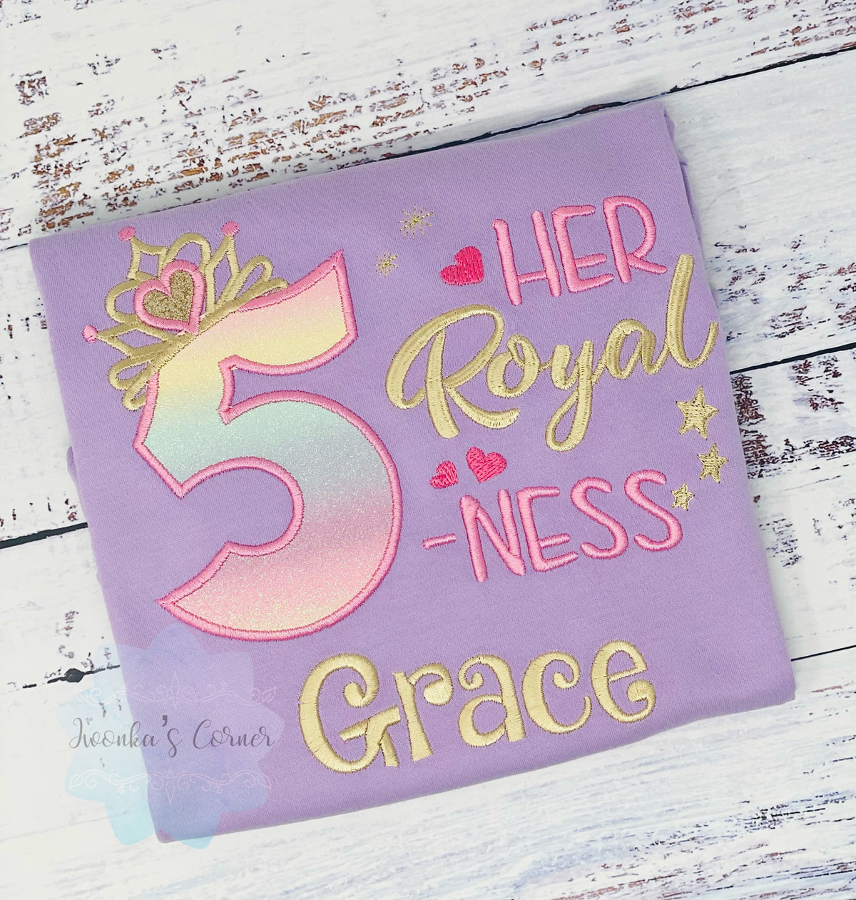 5th Birthday Shirt for Girl, Princess Birthday Shirt, Number with Crown, Her Royal 5-ness, Girls Birthday Shirt, Princess Birthday Party