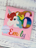 Girl Rainbow Unicorn, 6th Birthday Outfit, Any Birthday Unicorn Shirt, Unicorn birthday, Rainbow Unicorn outfit, Rainbow Unicorn Party Shirt