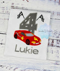 Race Car Birthday Shirt, Boys 4th Birthday Shirt, Boys Birthday Racing Shirt, Boys Vehicle Shirt, Number 4 Boys Birthday Shirt, 4th Birthday