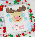 Girl Christmas Gift Shirt with Reindeer, Custom Christmas embroidery