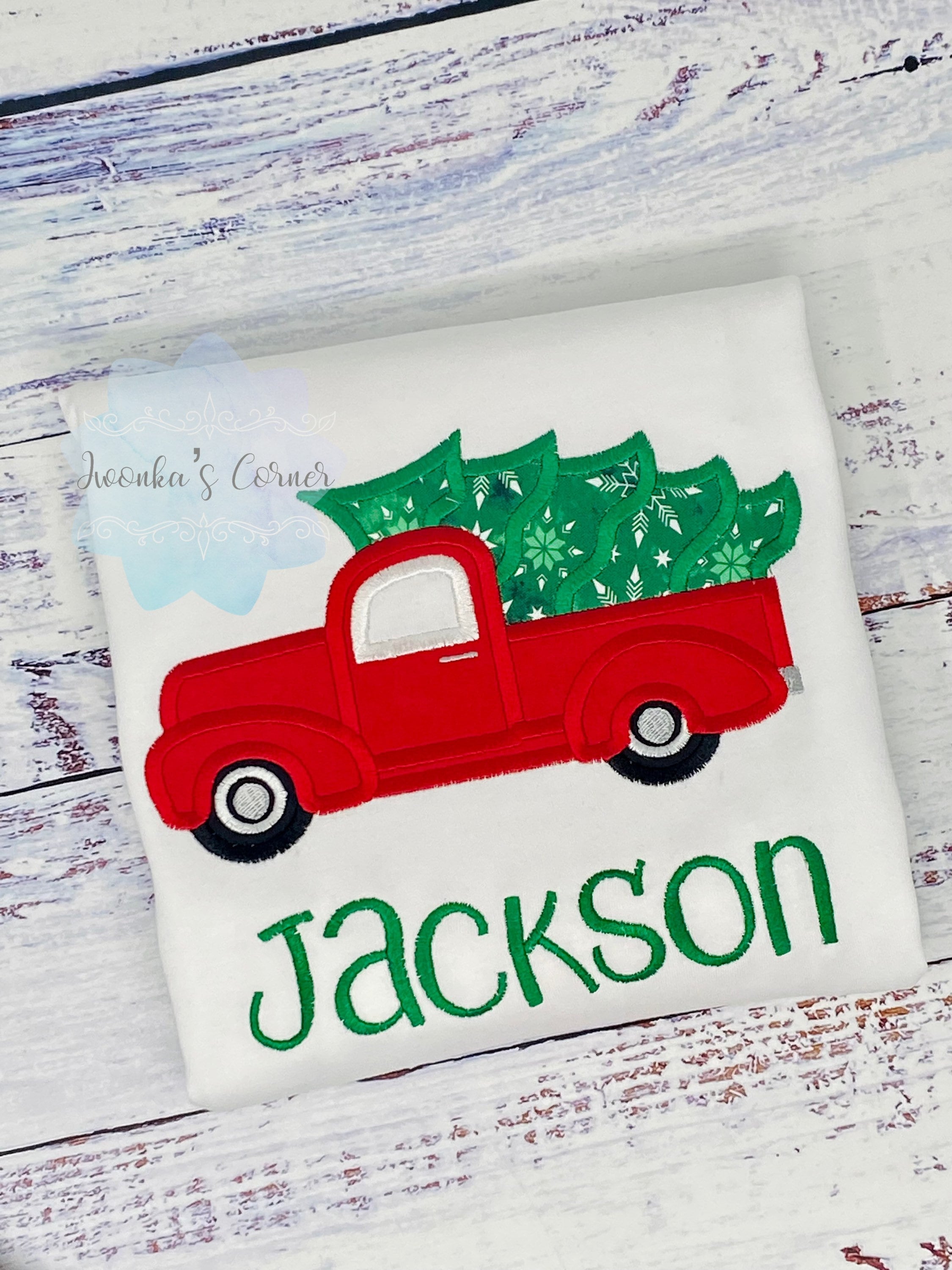 Red car with Christmas tree, Personalized Christmas gift, Any age Christmas shirt