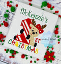 Girl My First 1st Christmas Reindeer Bodysuit 0-3m, 3-6m, 6-12m, 12-18m