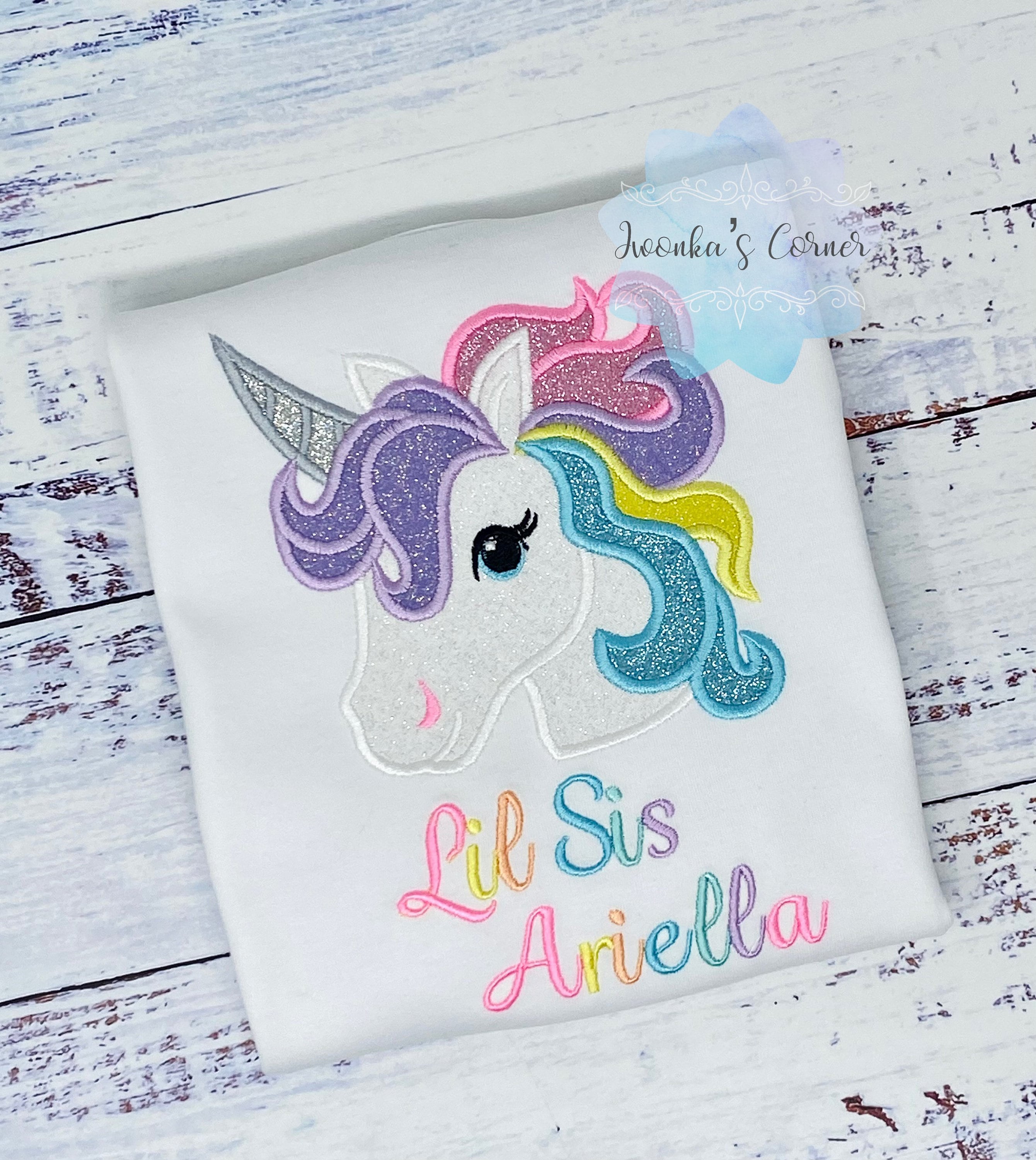 Uni Matching Sibling’s Shirt, Pastel Unicorn Shirt, Pastel Unicorn Birthday Outfit, Unicorn birthday, Rainbow Uni Shirt, Unicorn embroidery