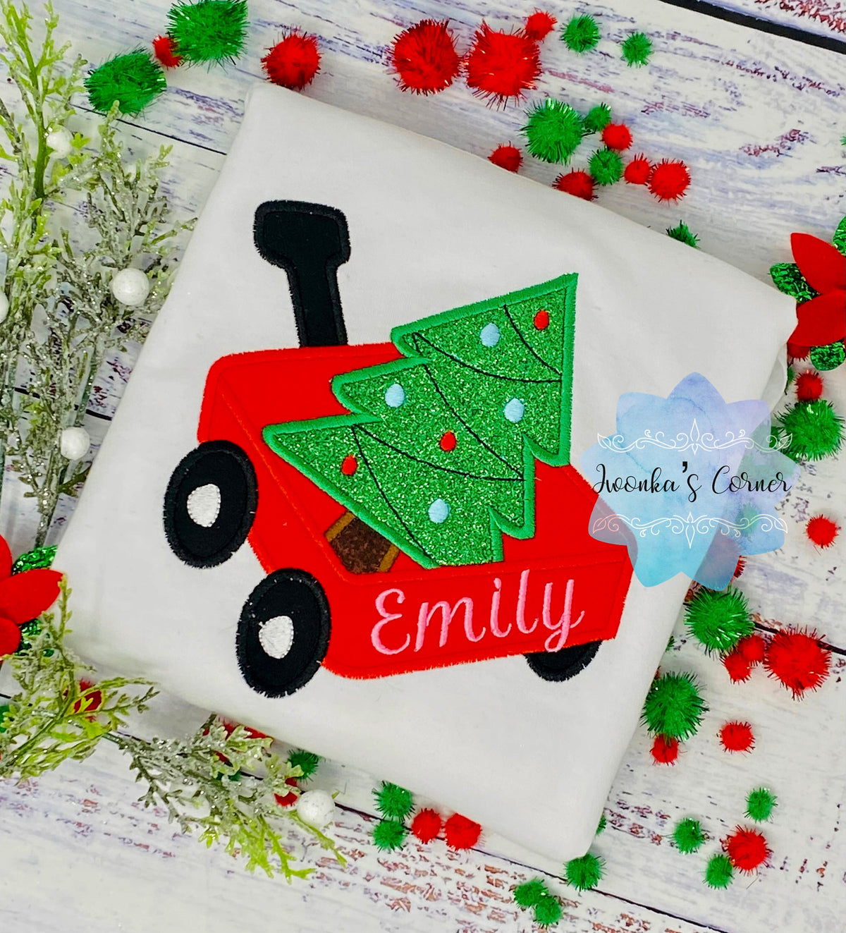Girl Christmas Gift Shirt, Custom Christmas embroidery, any age