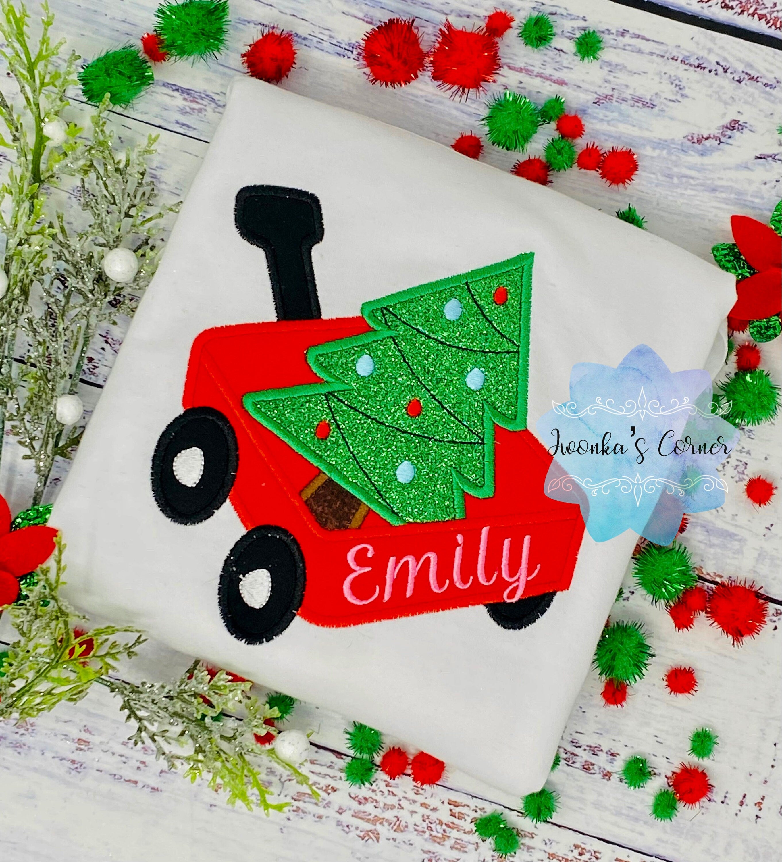 Girl Christmas Gift Shirt, Custom Christmas embroidery, any age