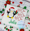 Girl Christmas Gift Shirt with Penguin, Custom Christmas embroidery, Christmas gift
