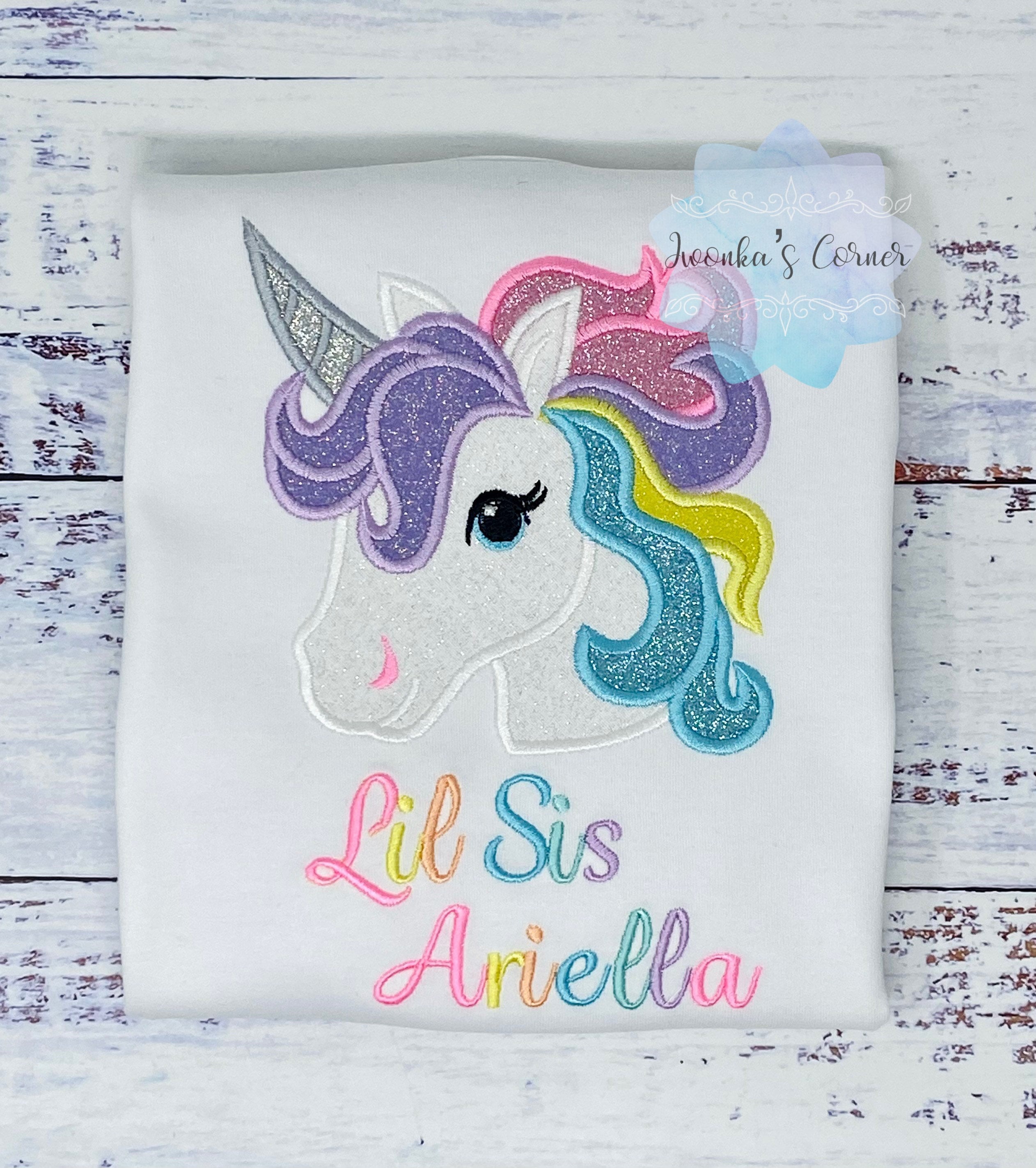 Uni Matching Sibling’s Shirt, Pastel Unicorn Shirt, Pastel Unicorn Birthday Outfit, Unicorn birthday, Rainbow Uni Shirt, Unicorn embroidery