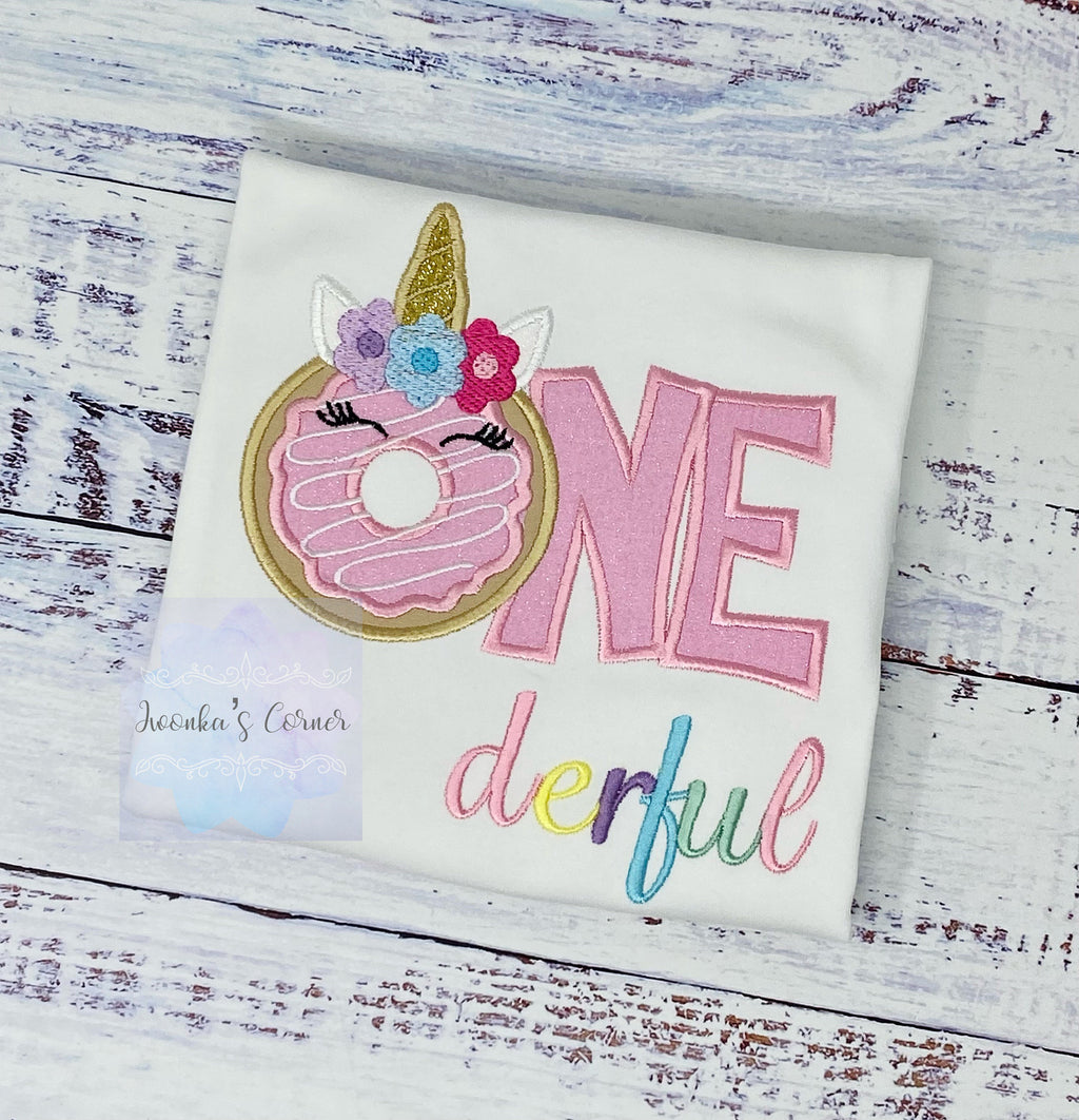Girl 1st Birthday Donut Unicorn Shirt, Sweet Donut Shirt, First Sweet Birthday Shirt with Donut, unicorn Donut Party, Sweet four