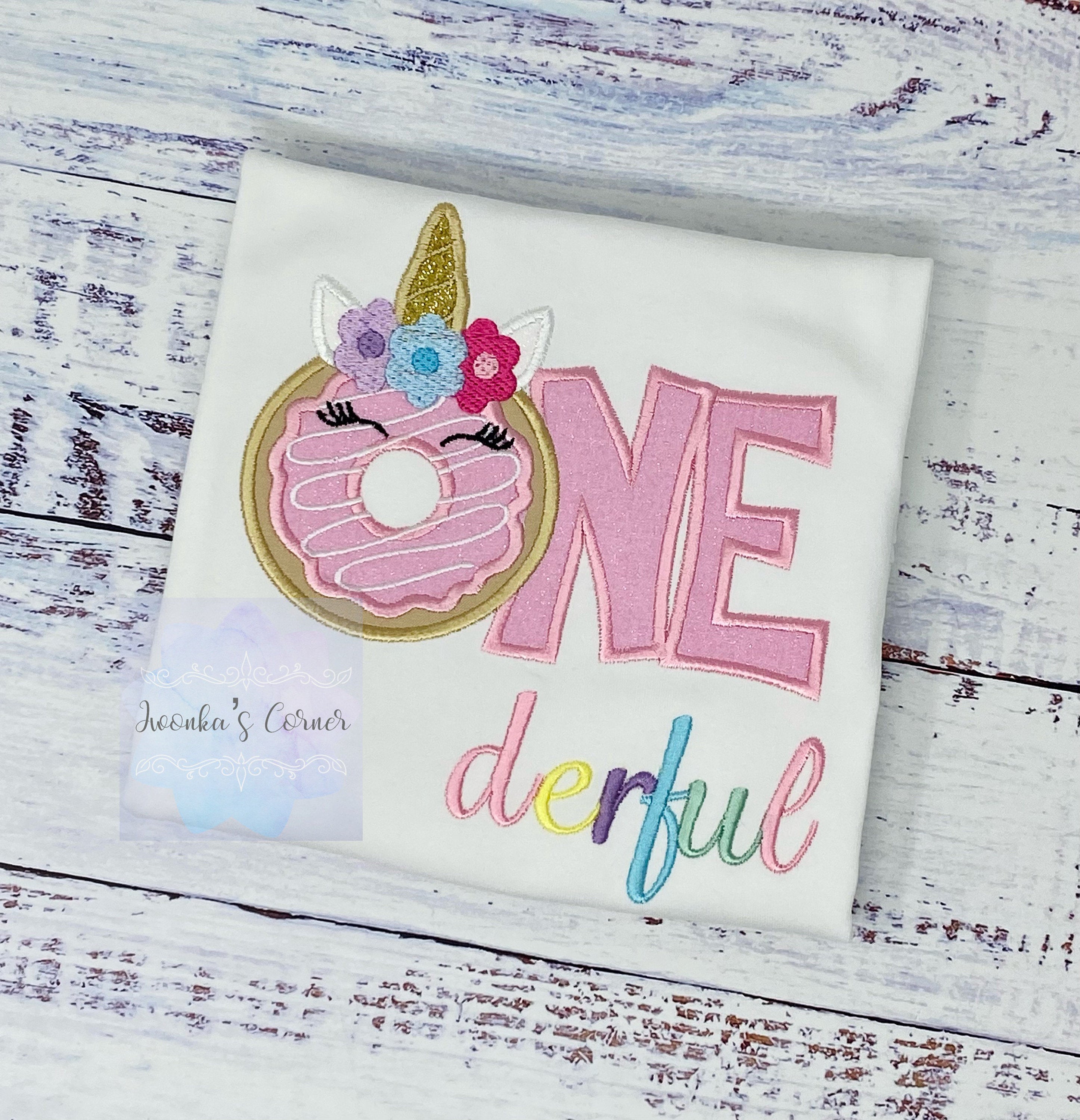 Girl 1st Birthday Donut Unicorn Shirt, Sweet Donut Shirt, First Sweet Birthday Shirt with Donut, unicorn Donut Party, Sweet four