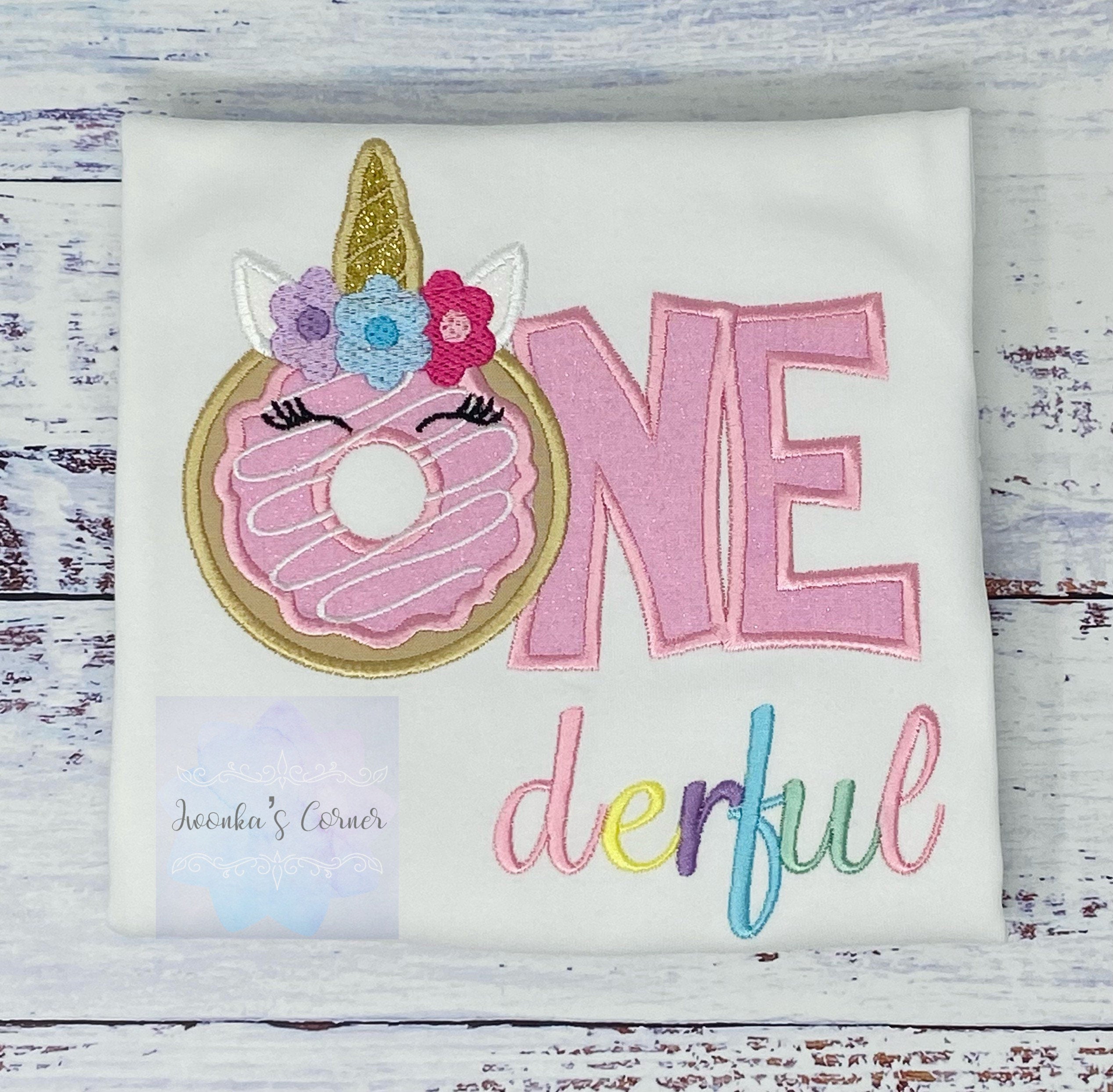 Girl 1st Birthday Donut Unicorn Shirt, Sweet Donut Shirt, First Sweet Birthday Shirt with Donut, unicorn Donut Party, Sweet four