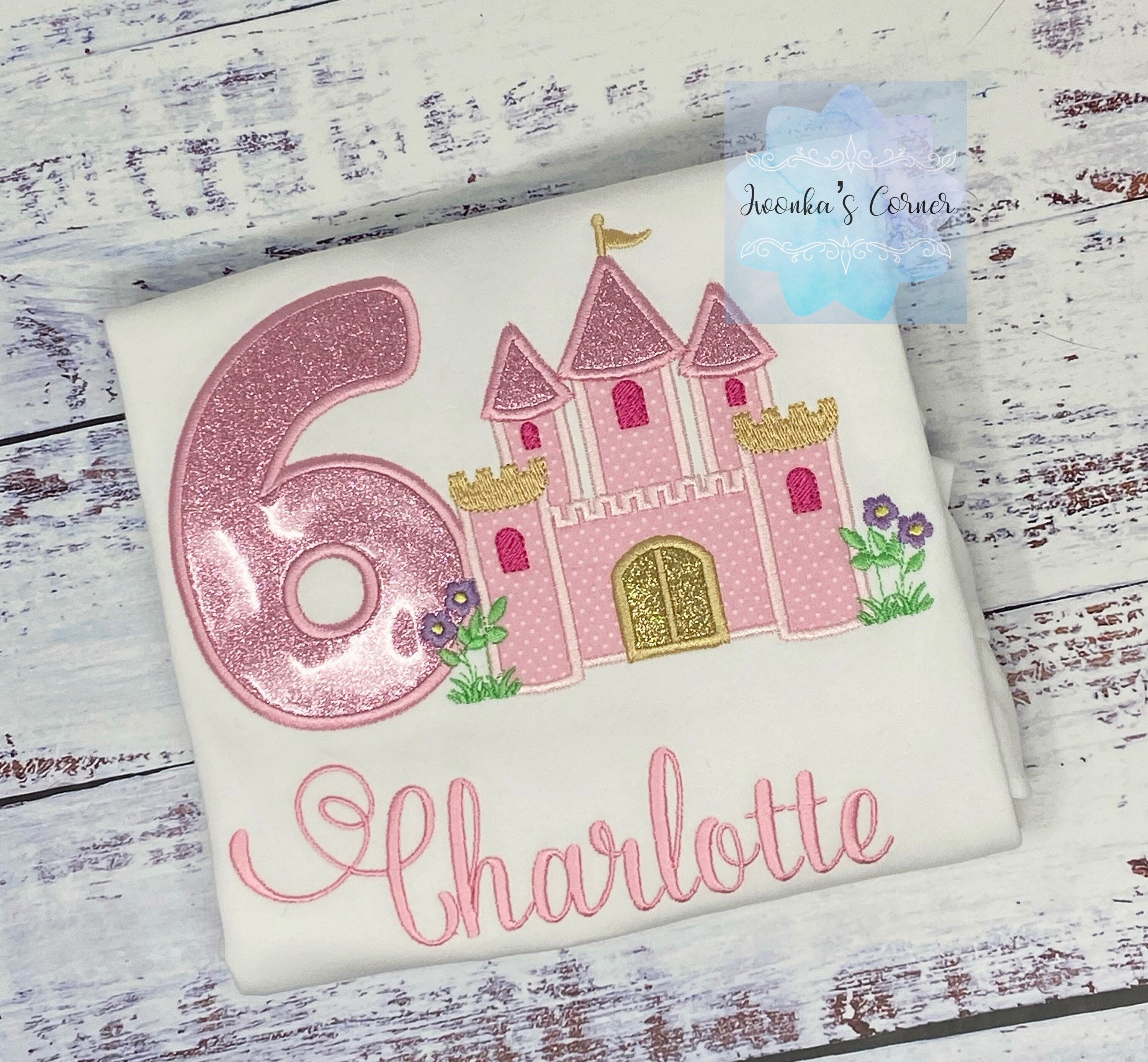 6th Birthday Shirt for Girl, Princess Castle Shirt, Pink Castle Tee, Girls Royal Birthday Shirt, Princess Birthday Party