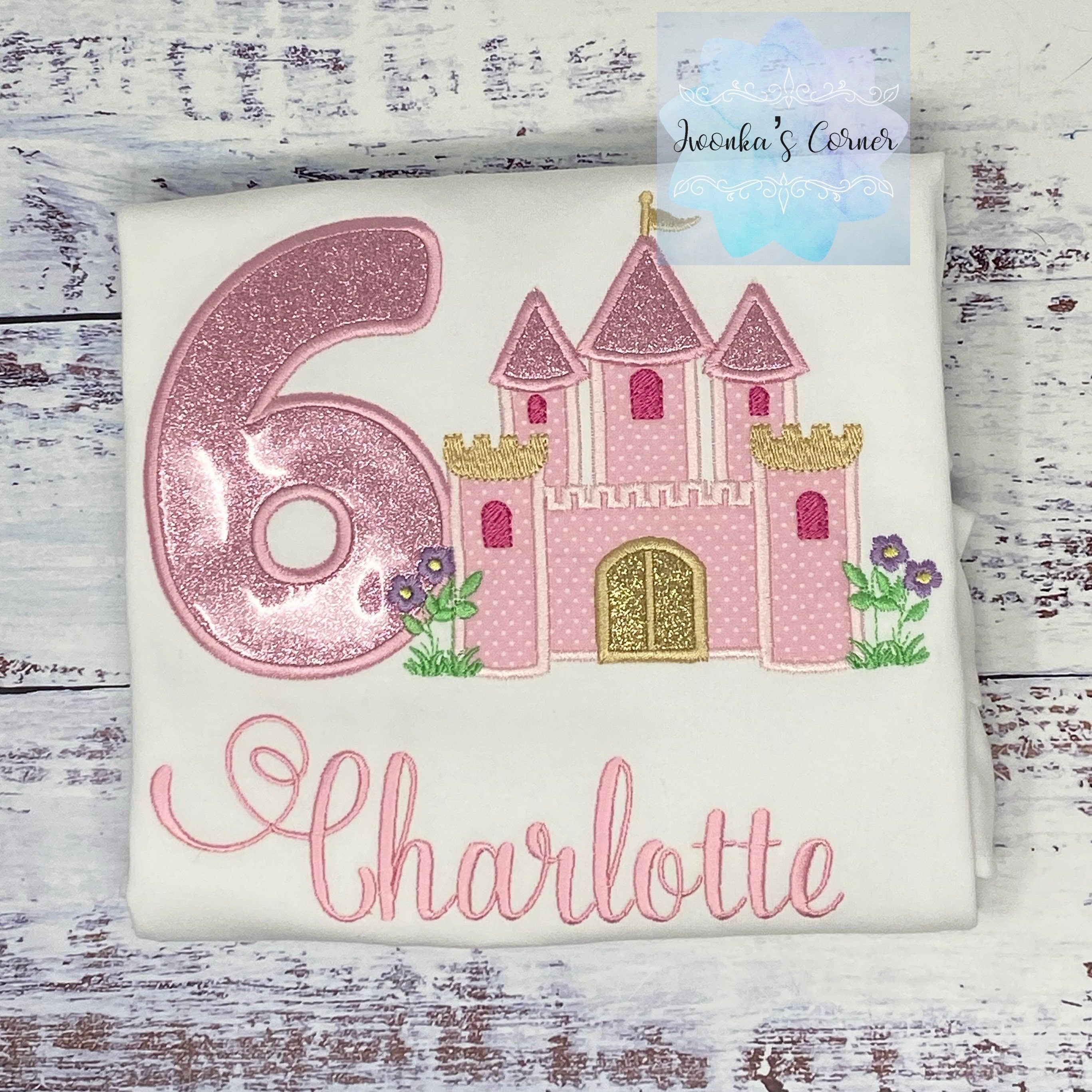 6th Birthday Shirt for Girl, Princess Castle Shirt, Pink Castle Tee, Girls Royal Birthday Shirt, Princess Birthday Party