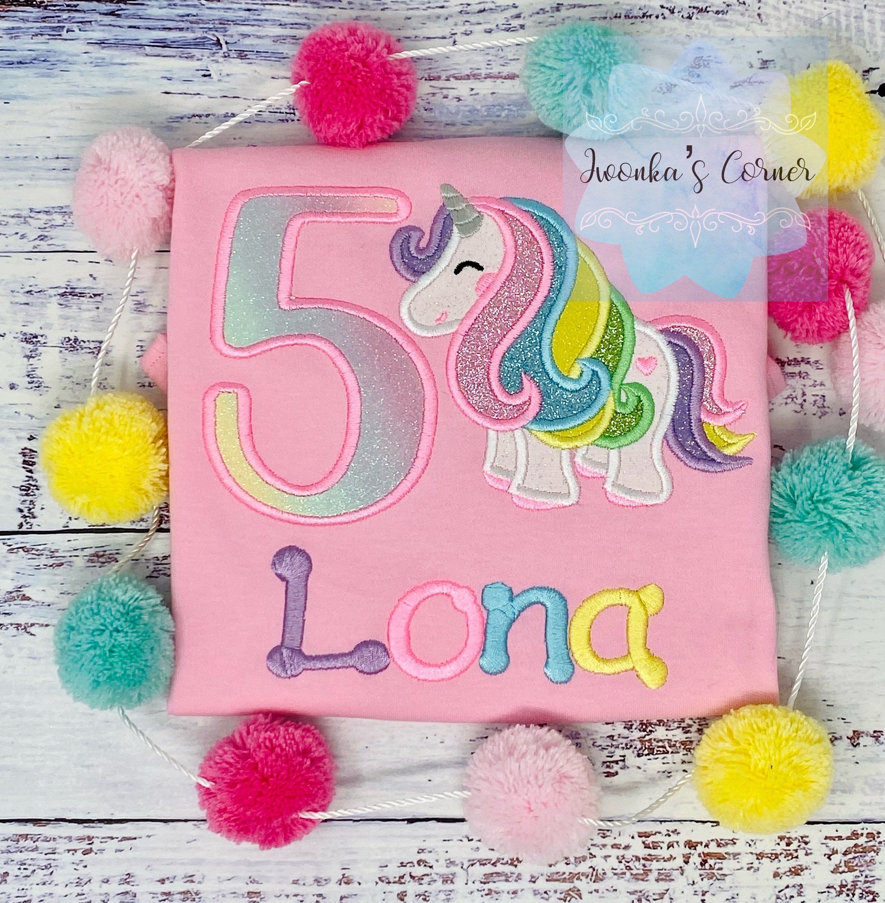 5th Birthday Pastel Unicorn Shirt, Girl Rainbow Pastel Unicorn Birthday Outfit, Unicorn birthday, Rainbow Unicorn outfit, Unicorn embroidery