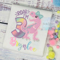 Girl 3rd birthday T Rex embroidery shirt, Dinosaur themed shirt, Pink dinosaur embroidery, Any age