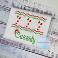Christmas Pesonalized Kids Tee with Cane Candy, Holiday Christmas Embroidery Smocked Design, Any age