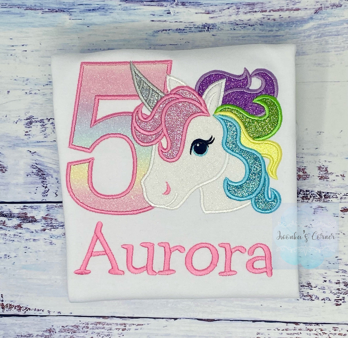 5th Birthday Pastel Unicorn Shirt, Girl Rainbow Pastel Unicorn Birthday Outfit, Rainbow Unicorn outfit, Unicorn embroidery, Any age