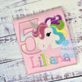 5th Birthday Pastel Unicorn Shirt, Girl Rainbow Pastel Unicorn Birthday Outfit, Rainbow Unicorn outfit, Unicorn embroidery, Any age