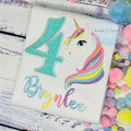 4th Birthday Pastel Unicorn Shirt, Girl Rainbow Pastel Unicorn Birthday Outfit, Rainbow Unicorn outfit, Unicorn embroidery, Any age