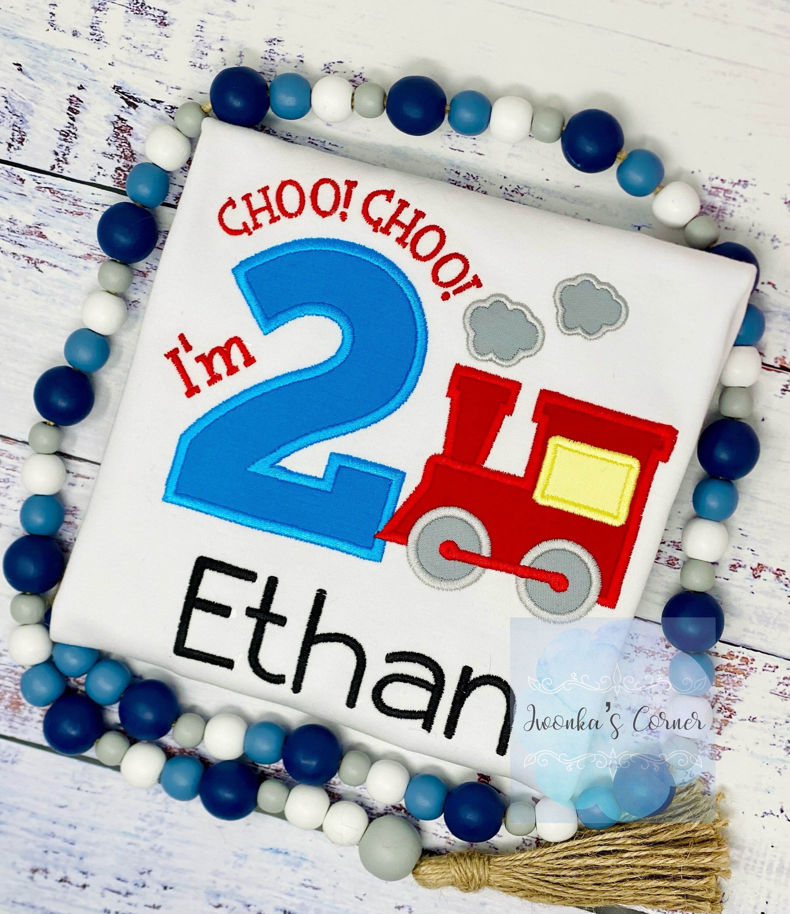 2nd Birthday train “Choo Choo” I’m two, Toddler tee with train