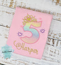 5th Birthday Shirt for Girl, Princess Birthday Shirt, Number with Crown Birthday Shirt, Girls 4th Birthday Shirt, Princess Birthday Party