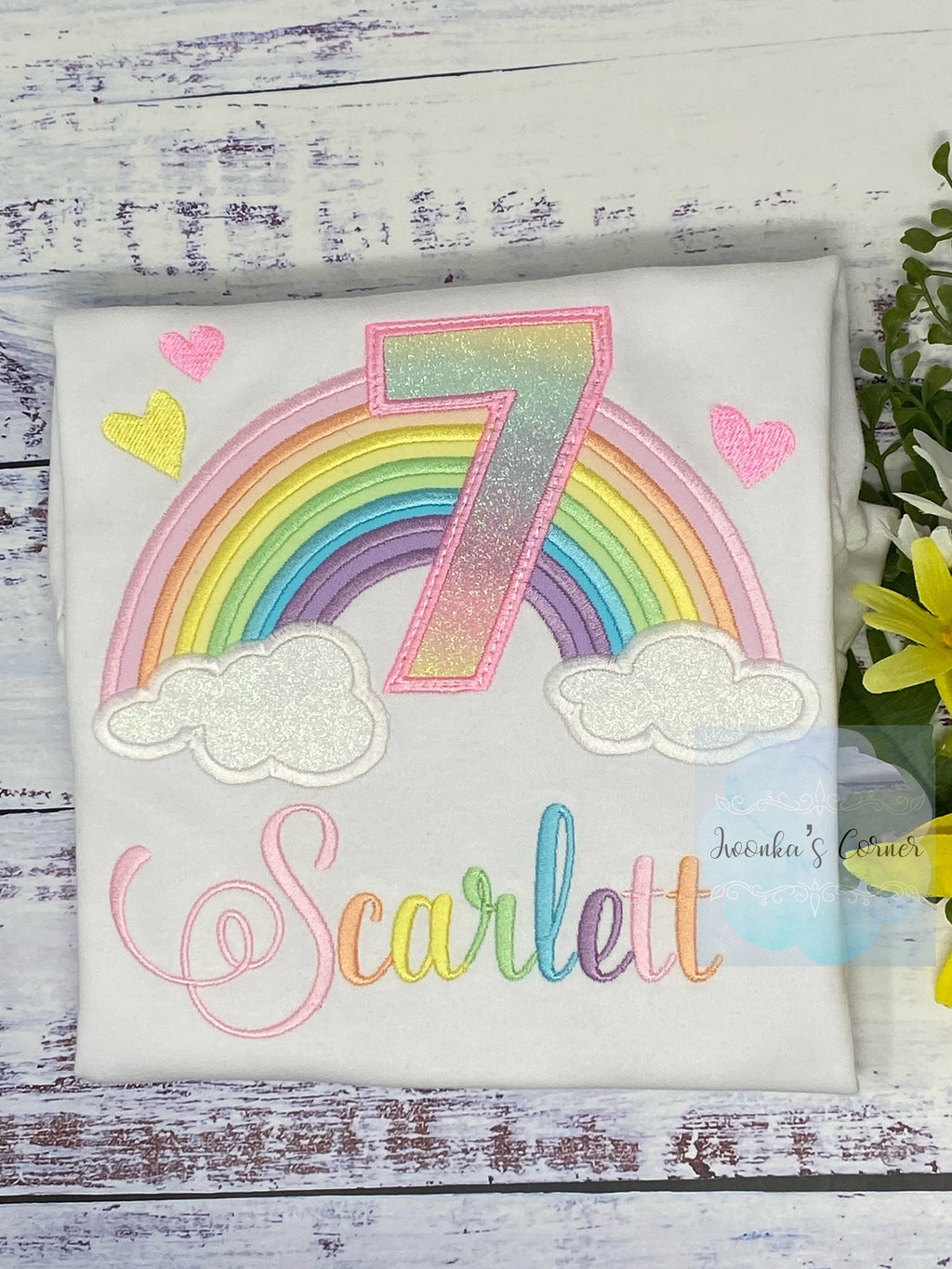 7th Rainbow birthday shirt for a girl, Over the rainbow party, Any Age, birthday party rainbow theme, Pastel Color Rainbow, Rainbow gift