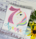 3rd Birthday Pastel Unicorn Shirt, Girl Rainbow Pastel Unicorn Birthday Outfit, Rainbow Unicorn outfit, Unicorn embroidery, Any age