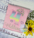 4th birthday tee for girl, Princess birthday shirt, Number with crown birthday shirt, Sparkly silver tiara, Matallic thread embroidery.