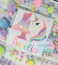 Tami…Girl 4th Birthday Pastel Unicorn and number Shirt, Girl Rainbow Pastel Unicorn Birthday, Rainbow Uni, Unicorn embroidery