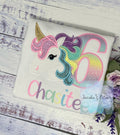 6th Birthday pink Unicorn Shirt, Girl Rainbow Pastel Unicorn Birthday , Rainbow Unicorn outfit, Unicorn embroidery, Any age, Pastel orange