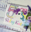 5th Birthday Purple Unicorn Design, Girl Rainbow Pastel Unicorn Birthday Outfit, Rainbow Unicorn outfit, Unicorn embroidery, Any age