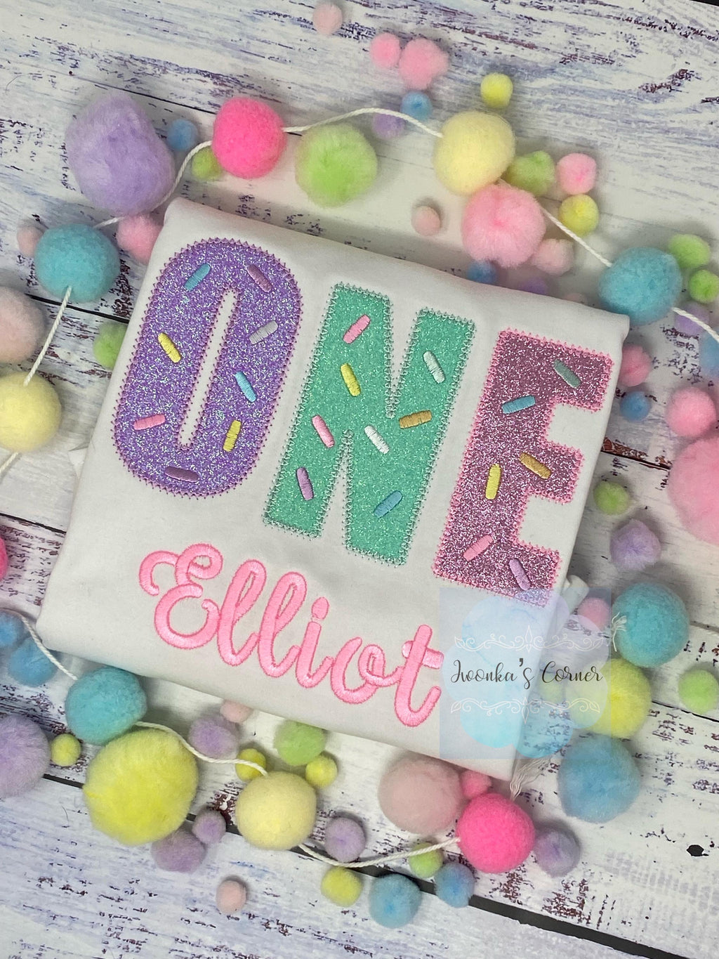 Girl fist birthday Ice Cream themed birthday shirt, Sweet Ice Cream sprinkle , Pastel sweet 1st birthday tee,Sparkly Glitter 1st birthday