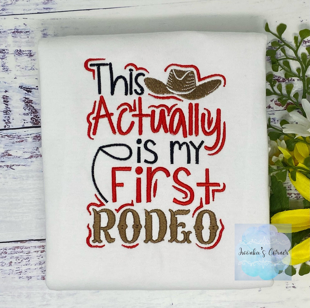 Girl embroidered shirt This is not my first rodeo, Cowgirl rodeo tee.