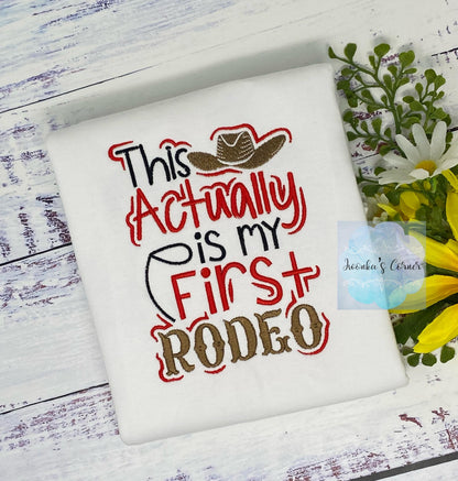 Girl embroidered shirt This is not my first rodeo, Cowgirl rodeo tee.