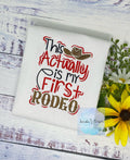 Girl embroidered shirt This is not my first rodeo, Cowgirl rodeo tee.