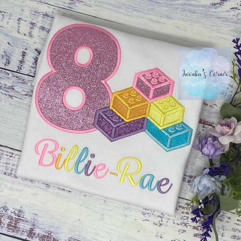 Girl 8th Birthday Pastel Colors Toy Building Blocks, Any age
