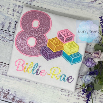 Girl 8th Birthday Pastel Colors Toy Building Blocks, Any age