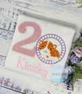 2nd Birthday Girl Embroidered Shirt With Hamster, Orange Hamster Custom Birthday Tee, Any age