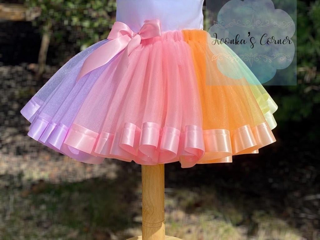 Girl 4th Birthday Pastel Unicorn and number Shirt, Girl Rainbow Pastel Unicorn Birthday, Rainbow Uni outfit, Unicorn embroidery, Any age