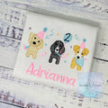 Girl 2nd Birthday Puppy Theme Embroidery shirt,