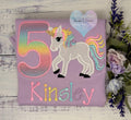Girl 5th Birthday Pastel Unicorn, Pastel Uni, Ages 1-9, Fast shipping dispatched in 2 days :)