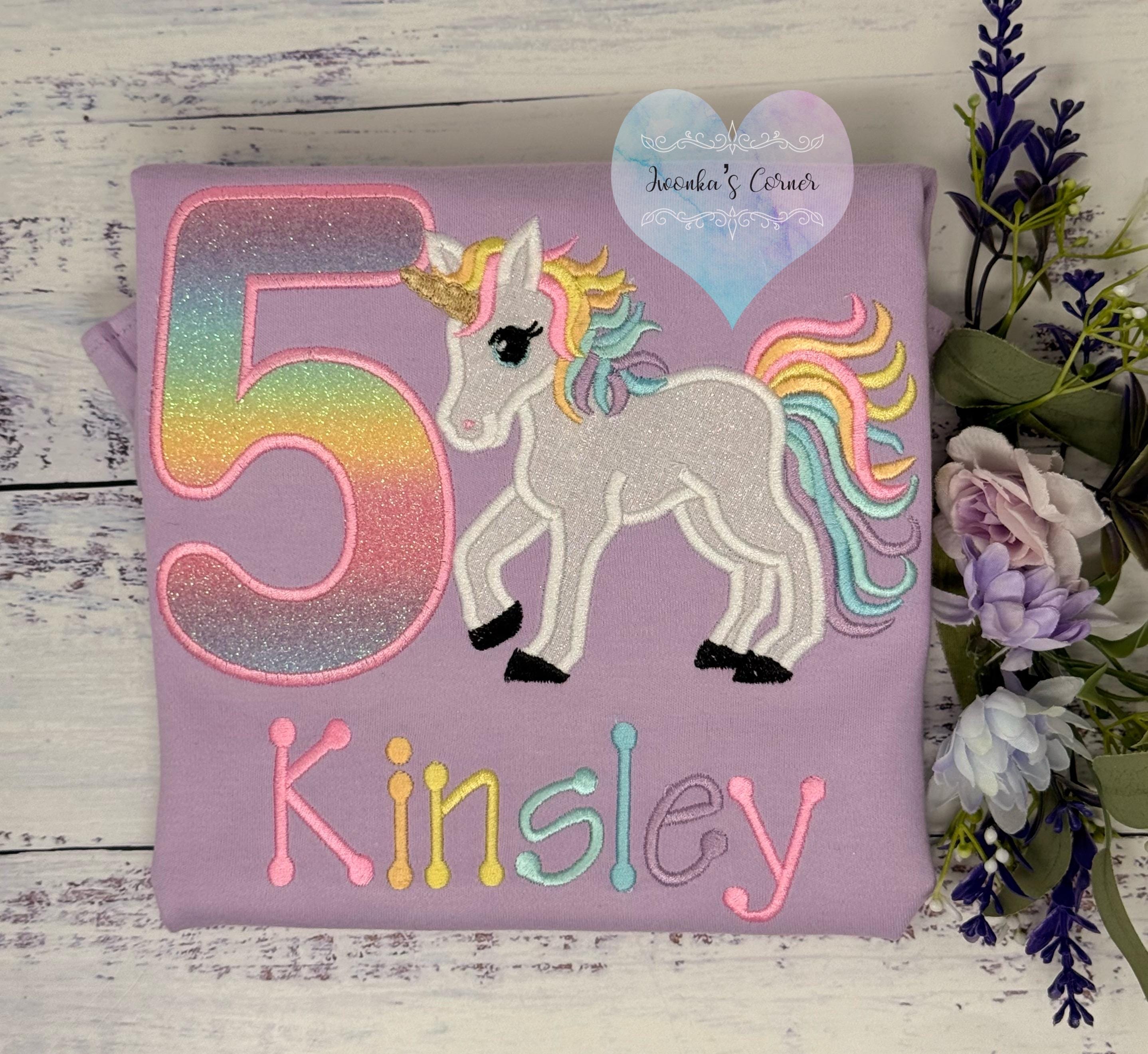 Girl 4th Birthday Pastel Unicorn, Pastel Uni, Ages 1-9, Fast shipping 5 days