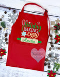 Christmas Personalized Kids and Adult Aprons, Embroidered Apron, Holiday Gift, Baking Crew Apron, Mommy and Me Christmas Gift