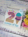 Girl Ice Cream 2 Scoops of fun birthday shirt, Sweet Ice Cream cone Theme Party, Pastel ice cream scoops, Twoo sweet birthday tee
