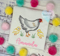 Girl Shirt with Yellow Chicks and a Hen, This Chick tee, Chicken embroidery on toddler shirt